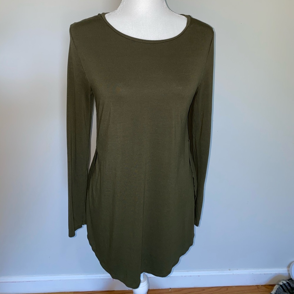 Old Navy Olive Green Long-sleeve Blouse